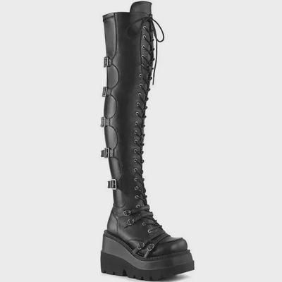 2025 Women's Waterproof Over-the-Knee Wedge Heel Martin Boots
