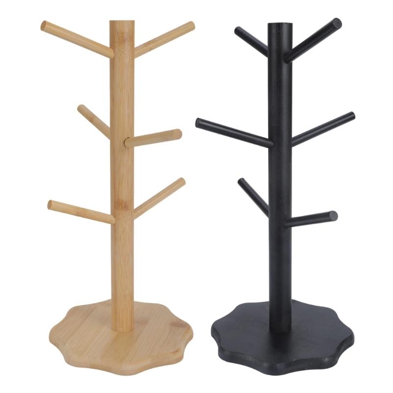 Sturdy Bamboos Cup Holder Drying Rack For Kitchen Bathroom Countertop Organize Cups Utensils Keys Jewelry