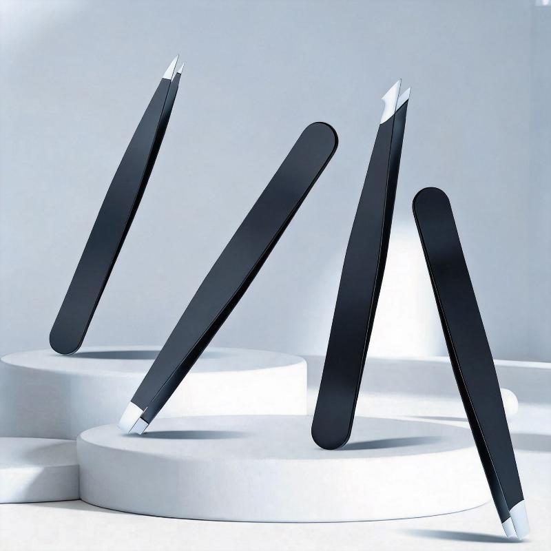 Stainless Steel 1/2/4 Piece Tweezer Set With Precision Tips Non Slip Handle Perfect For Eyebrow Shaping Facial Hair Removal
