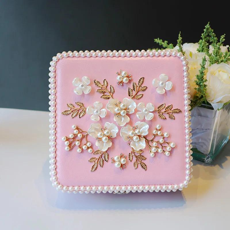Flower Jewelry Box European Style Large Capacity Storage for Rings Earrings Necklaces Wedding Elegant