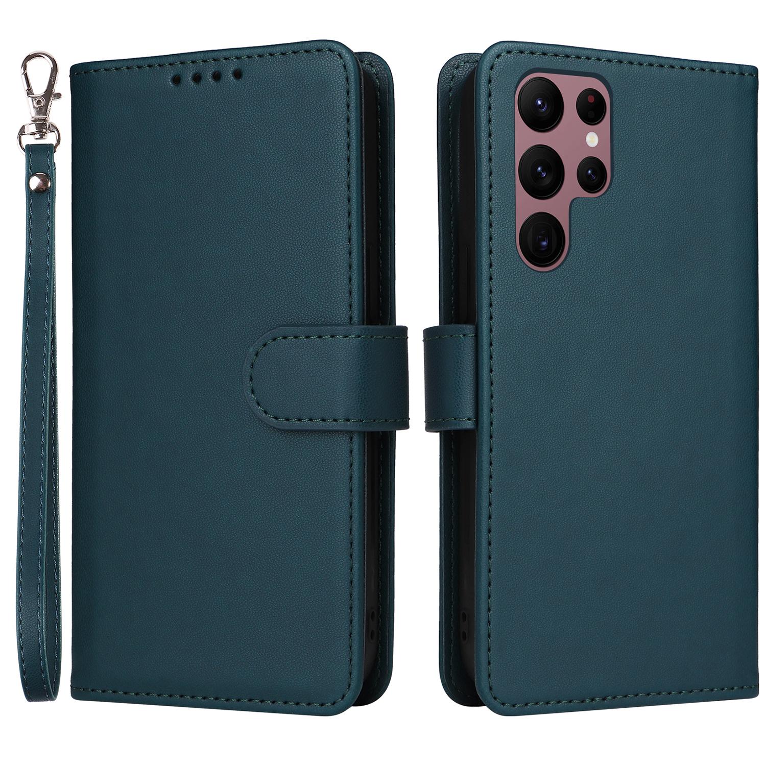

For Samsung Galaxy S22 Ultra 5G Magnetic Case BETOPNICE Detachable PU Leather Phone Cover with Strap D