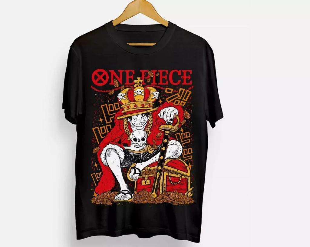 Luffy Sauron ONE PIECE T-shirt European Print Two-dimensional Men's Summer New Men's and Women's Streetwear