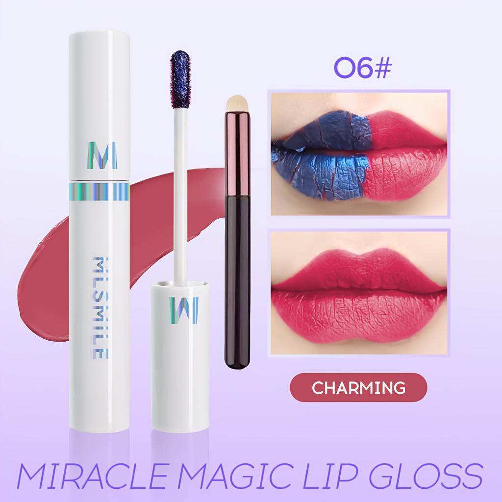 Magic Lip Mask Lip Glaze + Lip Brush | Long-lasting, Waterproof, Anti-smudge Lip Glaze, Plant Moisturizing Formula, Matte Lipstick