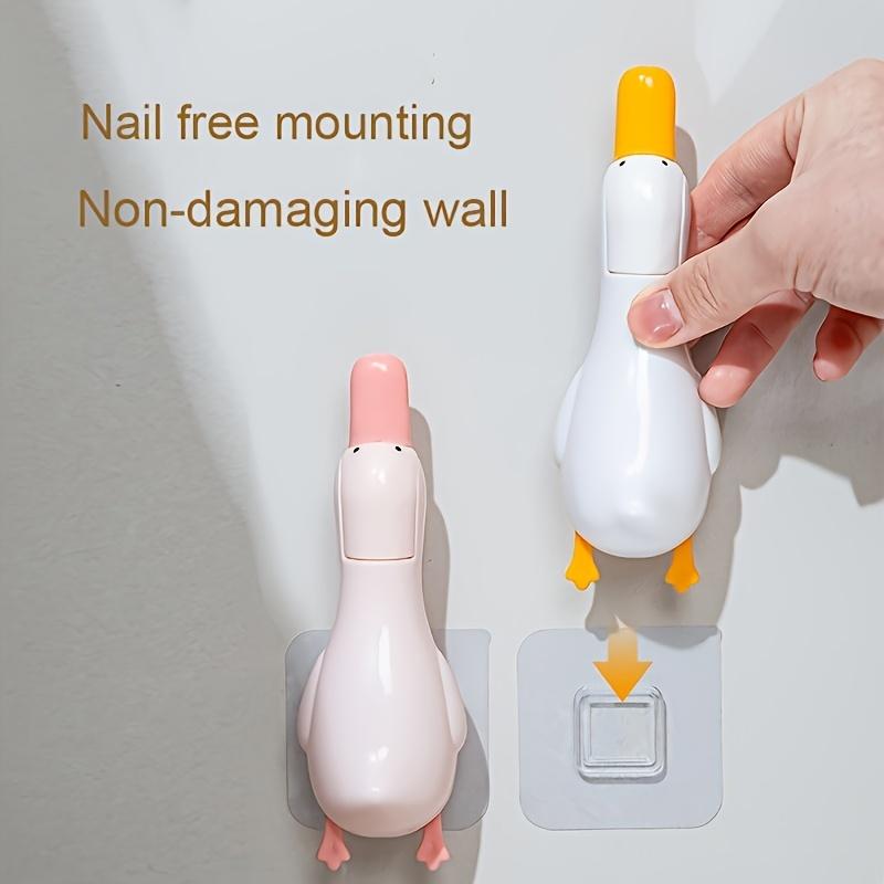 Adorable Duck 2-in-1 Hair Cleaning Clip and Shovel Set, ABS Plastic, Manual, No Batteries Required, for Bathroom Drainage and Dusting Suitable