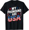 My Pronouns Are USA Patriotic US American Flag Unisex T-Shirt