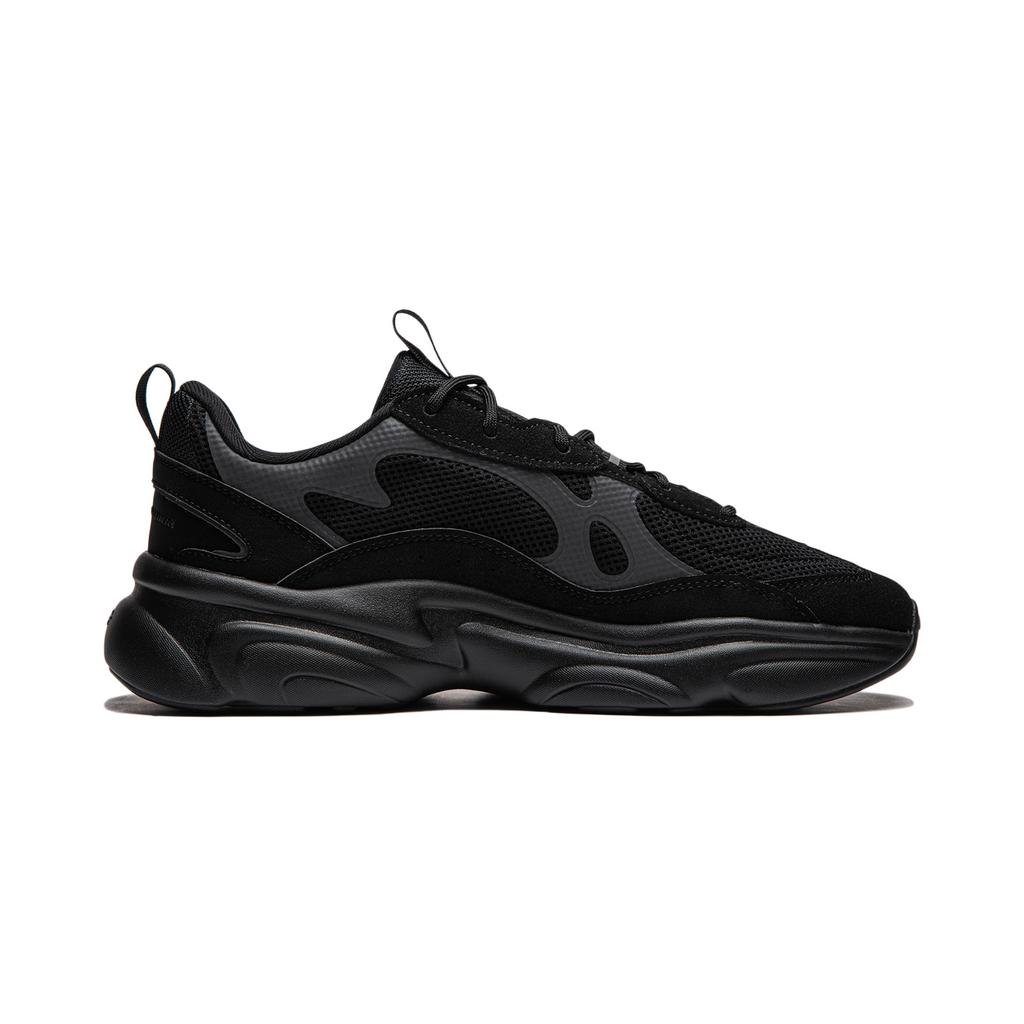 Li Ning Nai Ye 2.0 Comfortable Versatile Thick Sole Height Increasing Non-Slip Wear-Resistant Low-Top Casual Shoes Women sneaker Black AGCU250-3