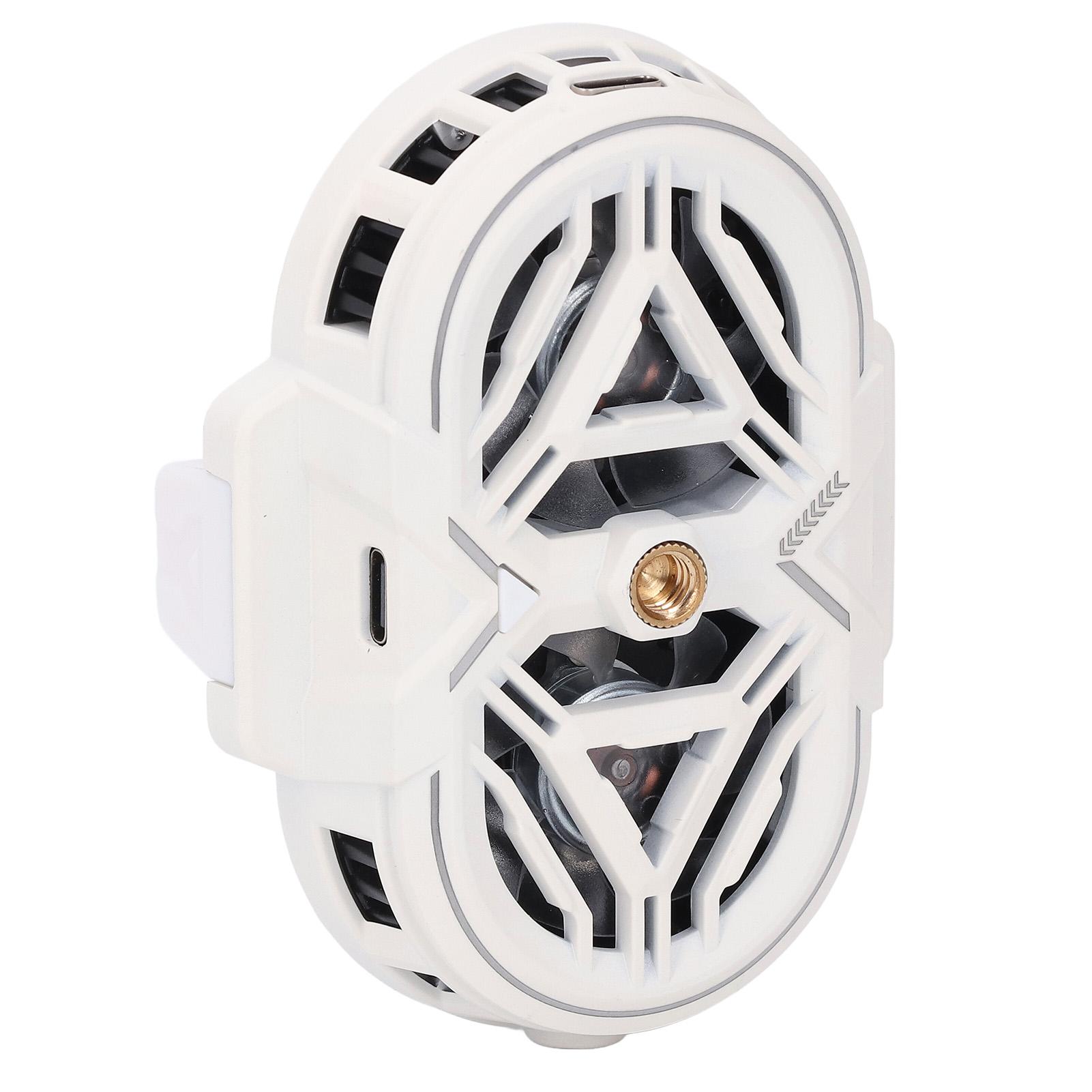 

Semiconductor Phone Cooler Dual Core Dual Type C 3 Gears Ultra Quiet Cell Phone Radiator Cooling Fan with RGB Lights белый