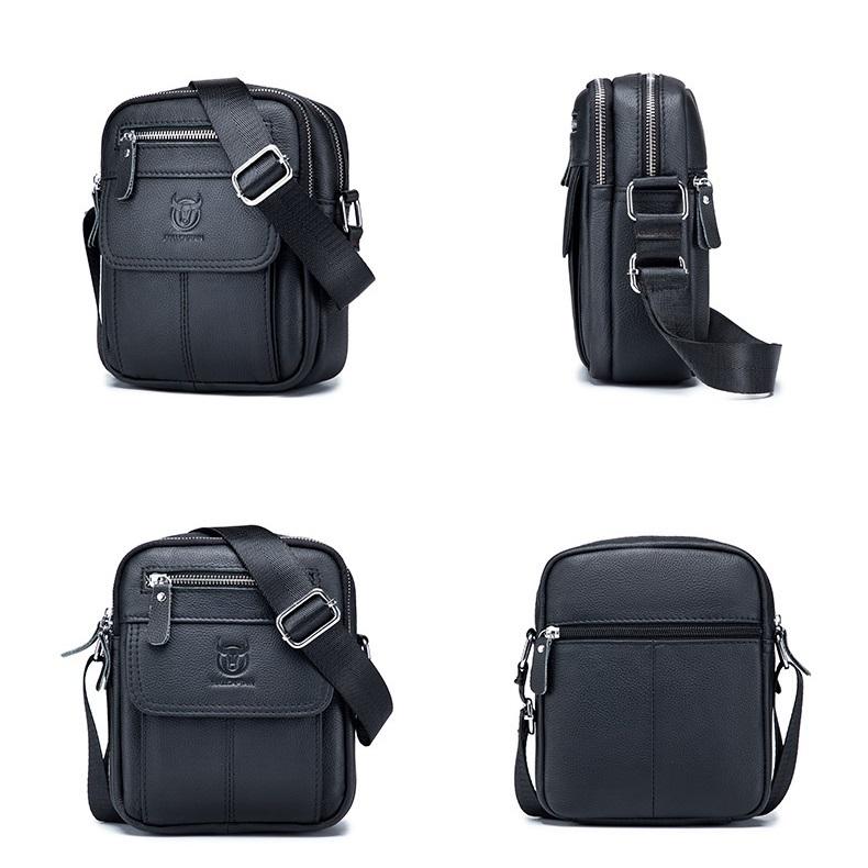 Men's Genuine Leather Messenger Shoulder Bag Vintage Cow Leather Male Casual Multifunction Small Crossbody Bag Fashion