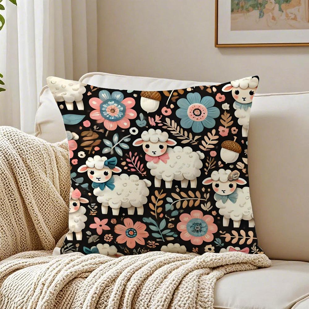Bright And Elegant Single Printed Flowers Cushion Cover Pillowcase Antidustmite Living Room Sofa Decor Cushion Room