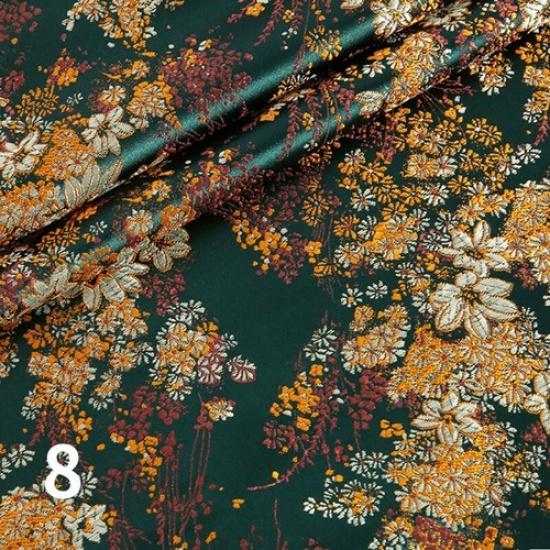 75*100cm Faux Silk Satin Fabric Brocade Damask Embroidery Floral Dress Sew Craft