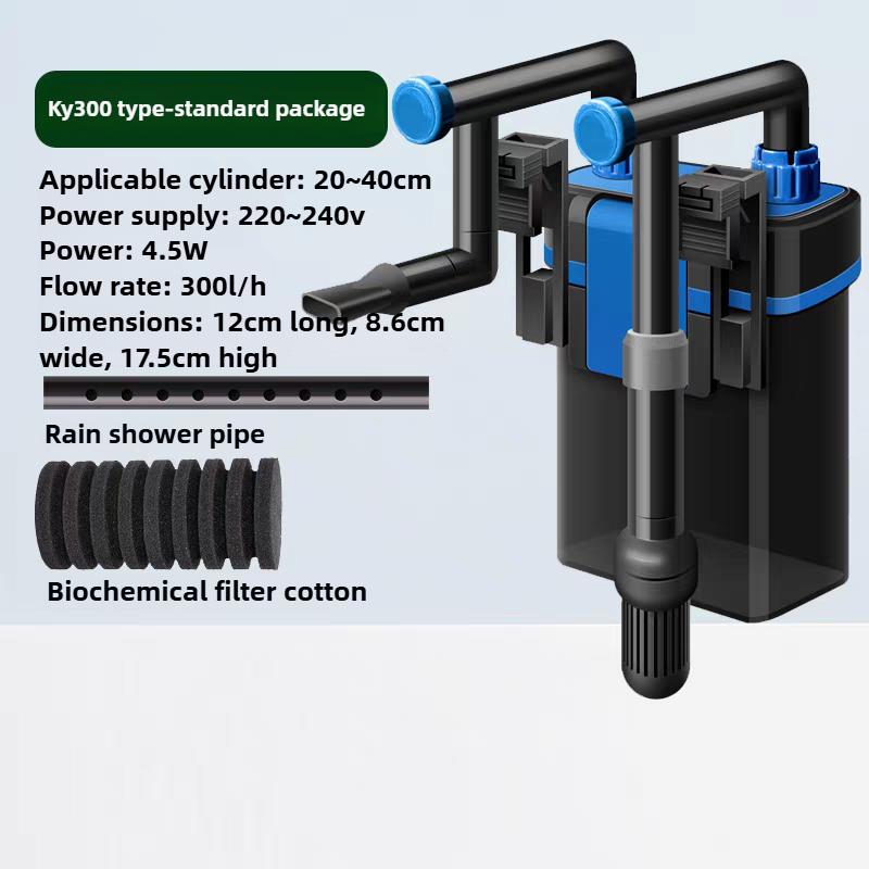

Wall Mounted Aquarium Filter Barrel External Fish Tank Silent Filtration Hang On Aquarium Tank Culture of Nitrifying Bacteria CN Plug