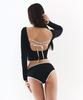 VINAJ One-Sided Ribbon Line Low Bikini Panties (Black)
