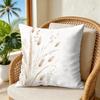 Boho Neutral Pressed Wildflower Cushion Cover Double-Sided Plush Sofa Cushion Covers Organic Breathable Invisible Zipper