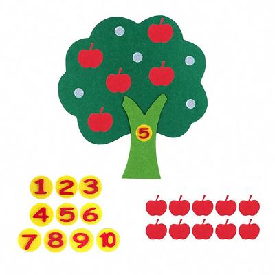 Montessori-Spielzeug für Kinder, pädagogisches DIY-Webtuch, Apfelbaum, Mathe-Spielzeug, Lernspielzeug für Kinder im Vorschulalter, sensorische Lehrhilfen