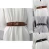 Stylish Women's Elastic Waist Belt With Double Buckles For Dresses And Coats In Black And Camel