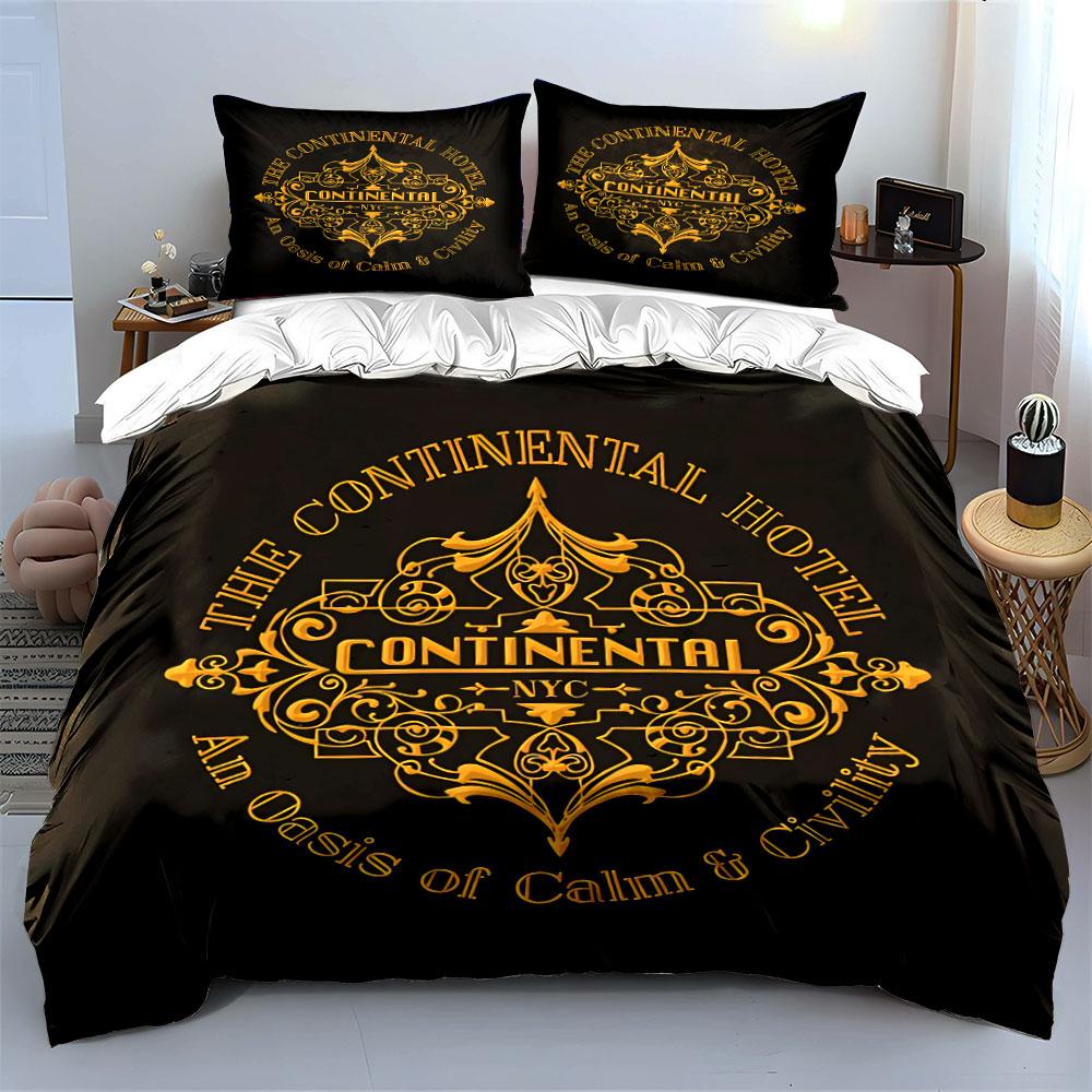 Continental Hotel Art Pattern Bedding Duvet Cover Set Duvet Cover Pillowcases (1*Duvet Cover 2*Pillowcases, without duvet insert)