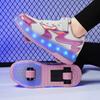Children's 2-wheel Roller Skate Shoes Fashion Girls' Shoes With LED Retractable Child Dual-Purpose Casual Sneakers With Wheels