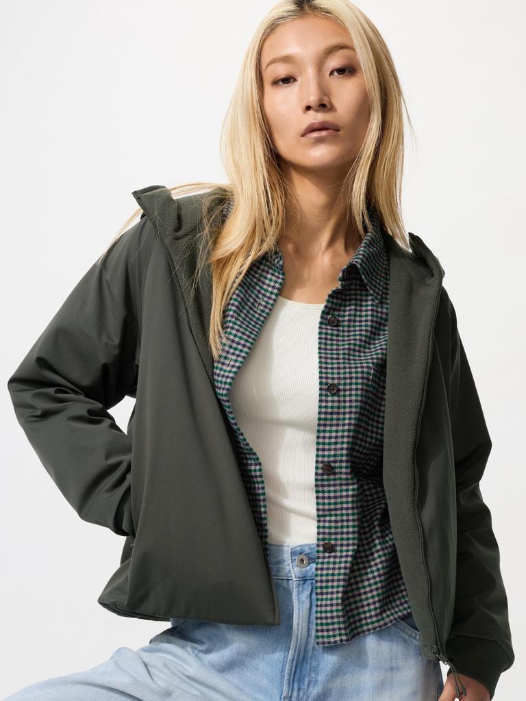 Uniqlo Windblock Fleece Reversible Zip Hoodie