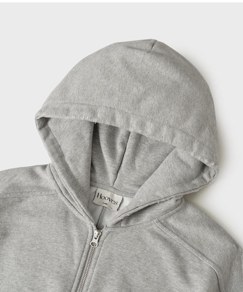 Hooves Vtg Layered Pocket Zip-Up Hoodie [Melange Grey]
