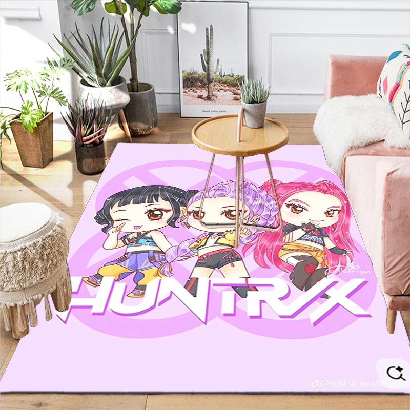 1Pc Huntrix Future Fashion Icons Rug, Office Carpet Indoor Outdoor Doormat, Non-Slip, Comfortable, Living, Christmas Halloween,  Xmas Gift L1460