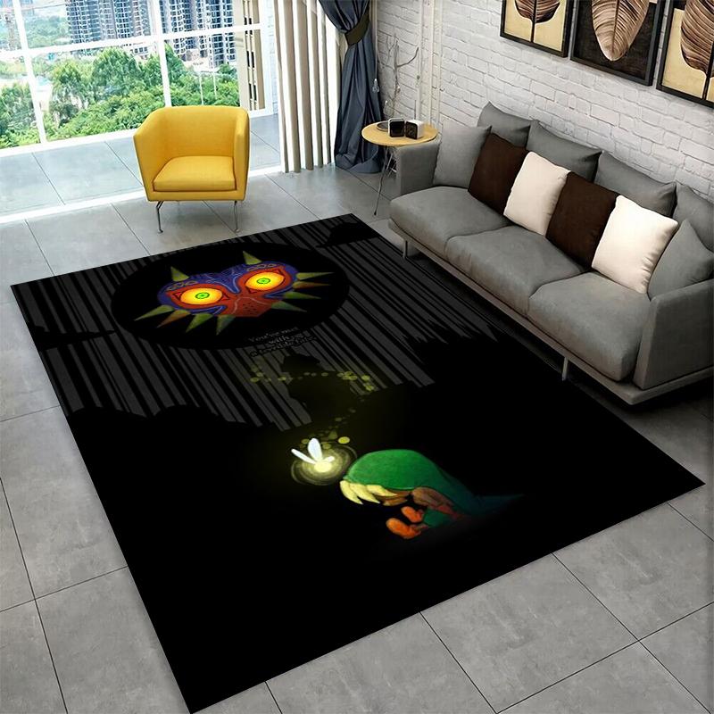Classic Game Z-Zelda Cartoon Link Carpet Rug for Playroom Bedroom Living Room Sofa Home Decor,kid Area Rug Non-slip Floor Mat