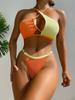 Asymmetric Thong Bikini Set 2025 Female Patchwork Brazilian Push Up Swimsuit Women Swimwear Bandage Bathing Suit