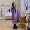 New French Romantic Purple Double-breasted Trench Coat for Women In Autumn Loose Slimming Lace-up Mid-length Coat