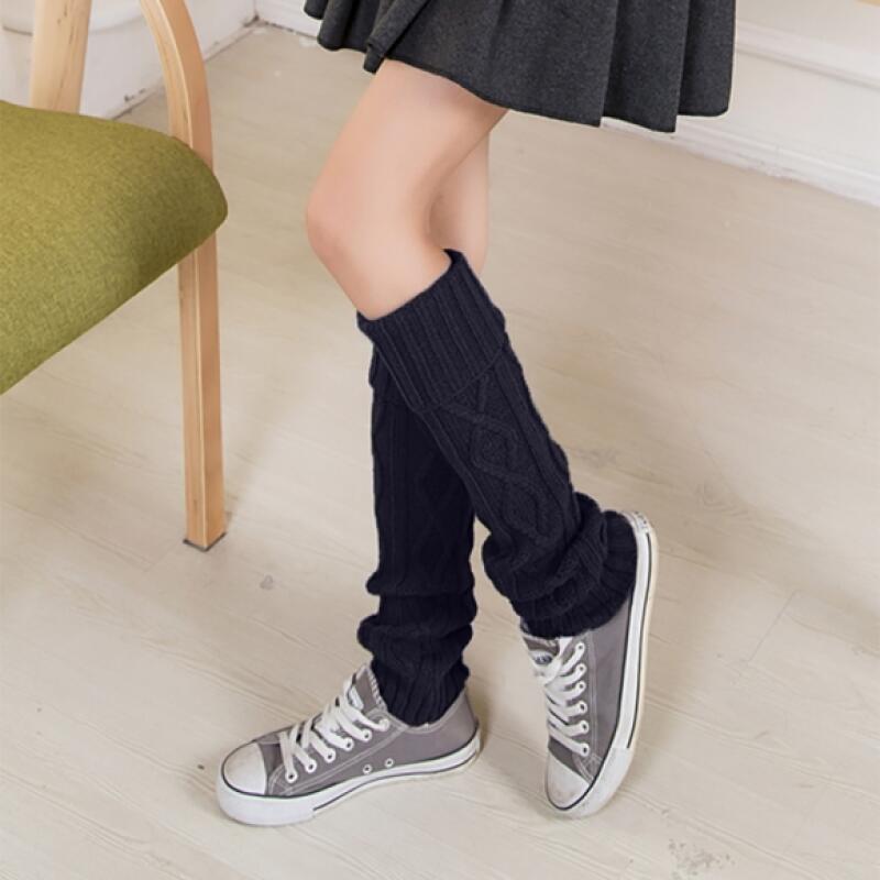 42см Лина Объемные вязаные гетры (3 цвета) Navy_1259374