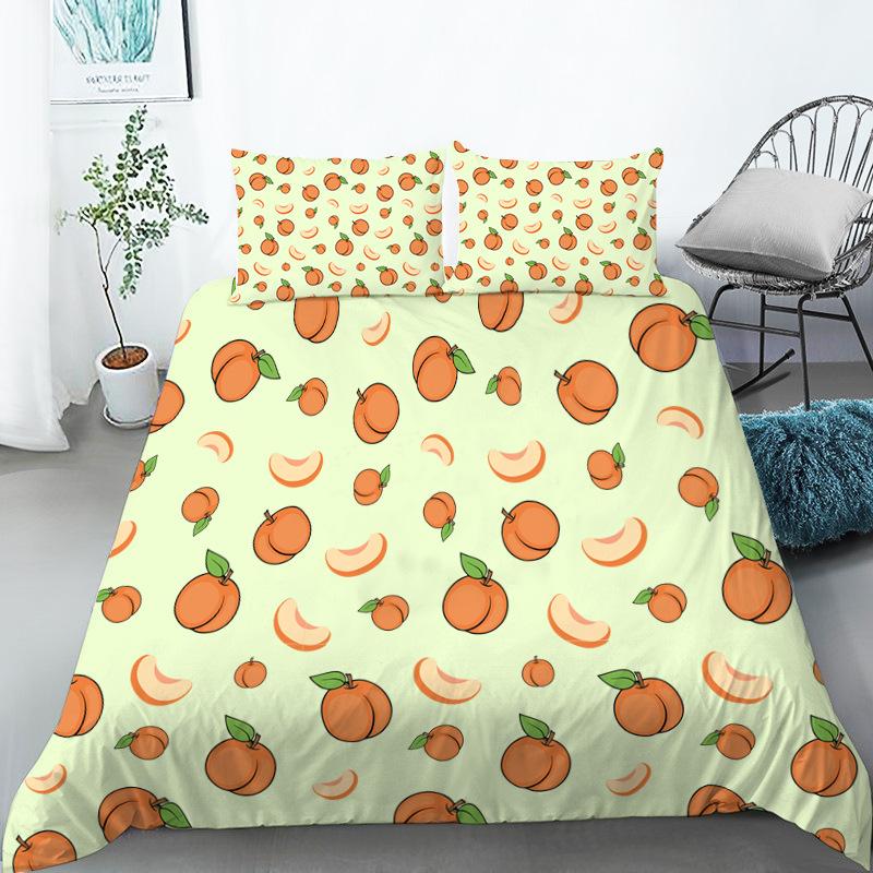 Fruit Bedding Collection Full Queen Size For Kids Adults Lemon Watermelon Print Duvet Cover Collection Quilt Cover Pillowcases Bedroom Decor