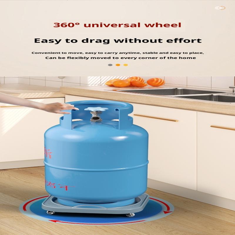 Universal Movable Gas Tank Bracket Heavy Duty With Wheels Flower Pot Stand Tray Square Plastic Gas Cylinder Base