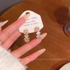 Korean Super Flash Trend Diamond-encrusted Geometric Square Fringed Earrings Light Luxury Explosion Unique Ear Jewelry