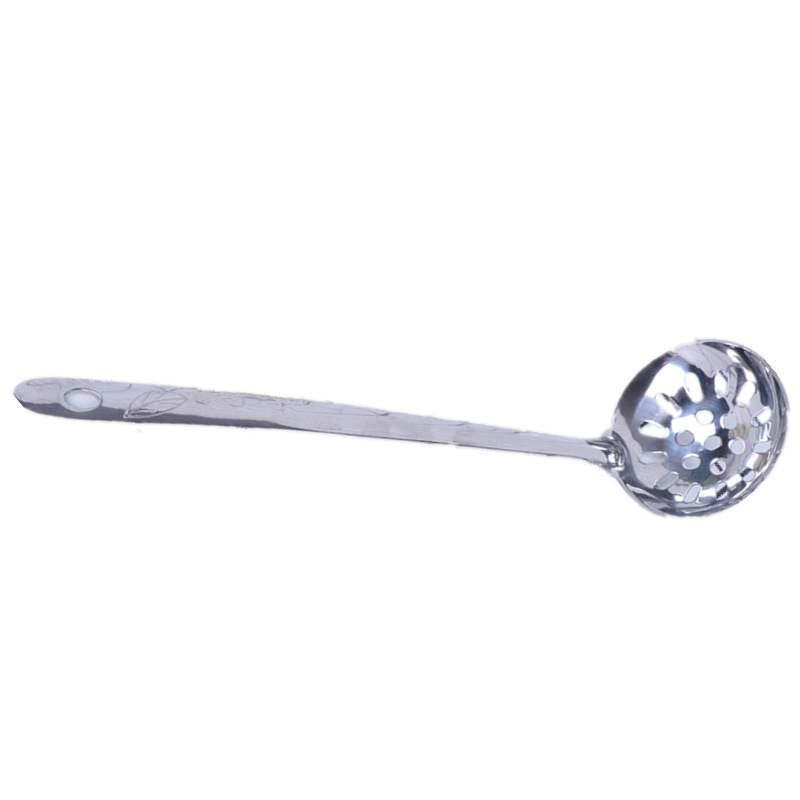 Extended Stainless Steel Soup Ladle and Strainer for Home and Restaurant Hot Pot