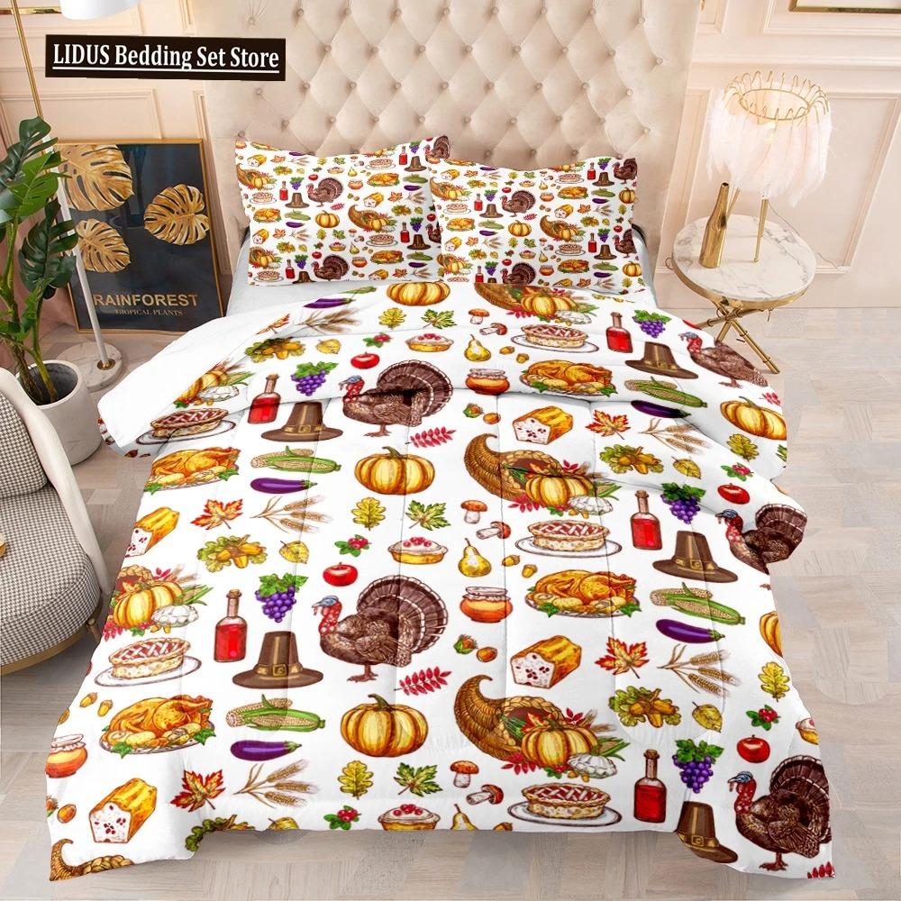 Halloween Duvet Cover Set Pumpkin Lantern Pattern Comforter Cover King Queen Size For Kids Boys Girls Gift Polyester Bedding Set