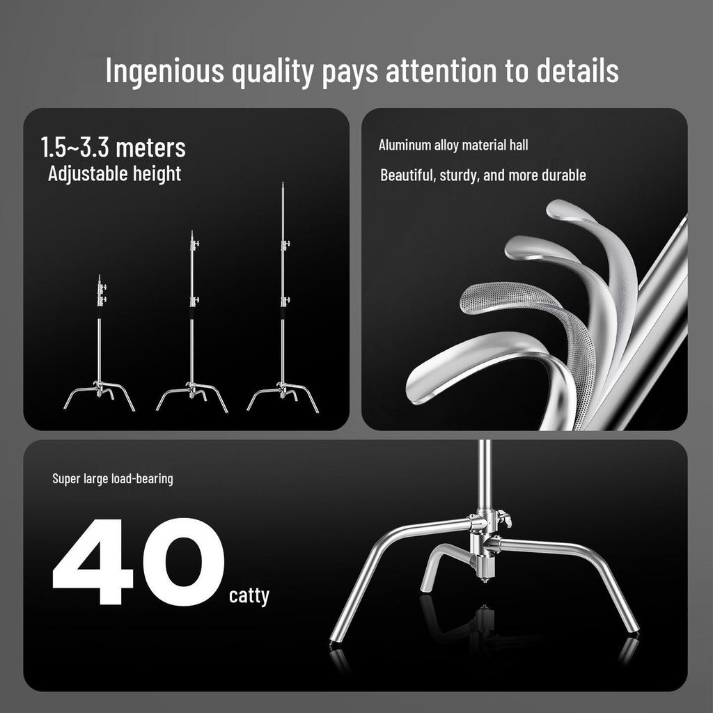 40-Inch Stainless Steel C-Stand Photography & Film Light Stand