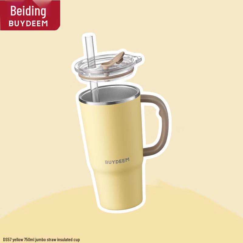 Buydeem 750ml Jumbo Straw Insulated Bottle