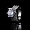 Luxury Rotating Full Diamond Six-Claw Flash Zircon Ring Women'S Luxury Zircon Large Carat Sansheng Iii Diamond Ring
