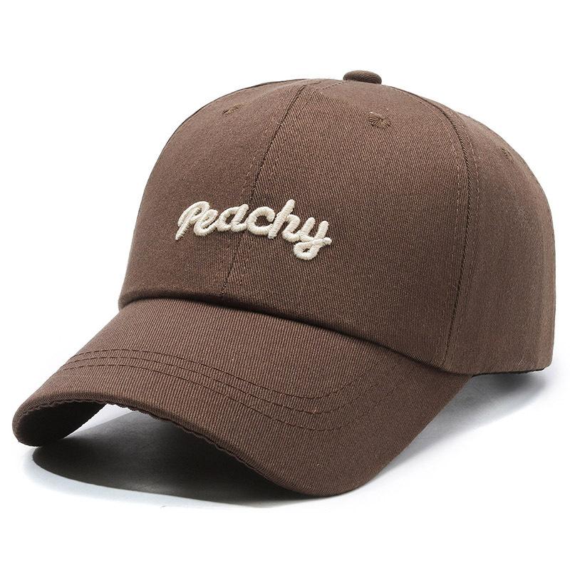 Peachy Alphabet Embroidery Baseball Cap Peaked Caps Breathable Solid Gift Color