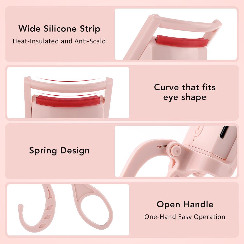 Electric Heated Eyelash Curler Intelligent Temperature Control Anti-Scald Eyelash Long-lasting Curling Device Eyelash Styler