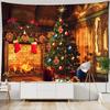 Neon Fireplace Tapestry Wall Hanging Christmas Tree Gift Socks New Year Atmosphere Background Cloth Witchcraft Home Decor