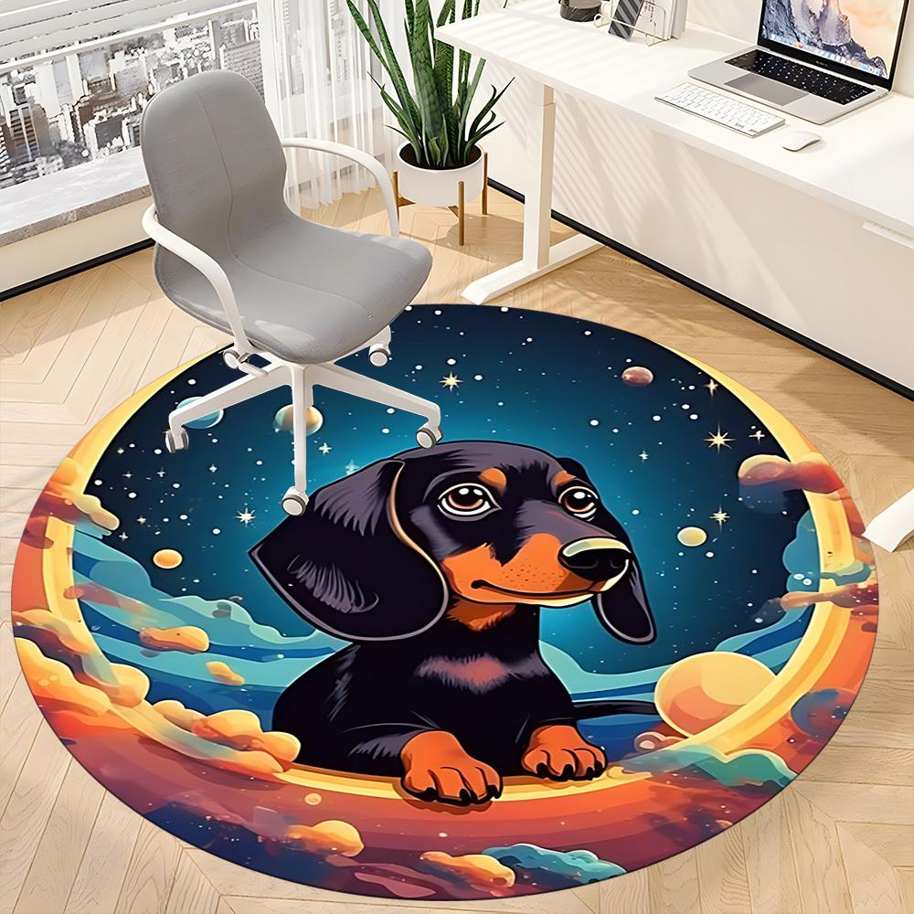 1pc Cosmic Canine Chair Carpet for Office Non-Slip, Machine Washable Rug for Office - Holiday DecorMachine Made yy251029065
