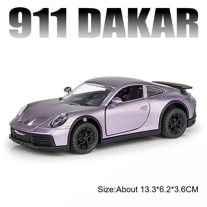 1:32 911 Dakar Police Car Model Toy Alloy Body Sound Light Pull Back Doors Opened Sports Cars Models Toys Boys Birthday Gifts