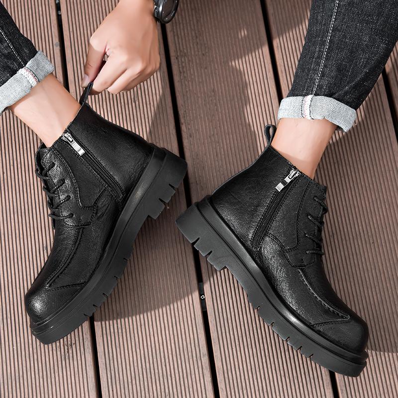 Fashion Men's Leather Boots High-top Retro Vintage Outdoor Boots Fashion Casual Winter Boots Handmade High Quality Tooling Shoes
