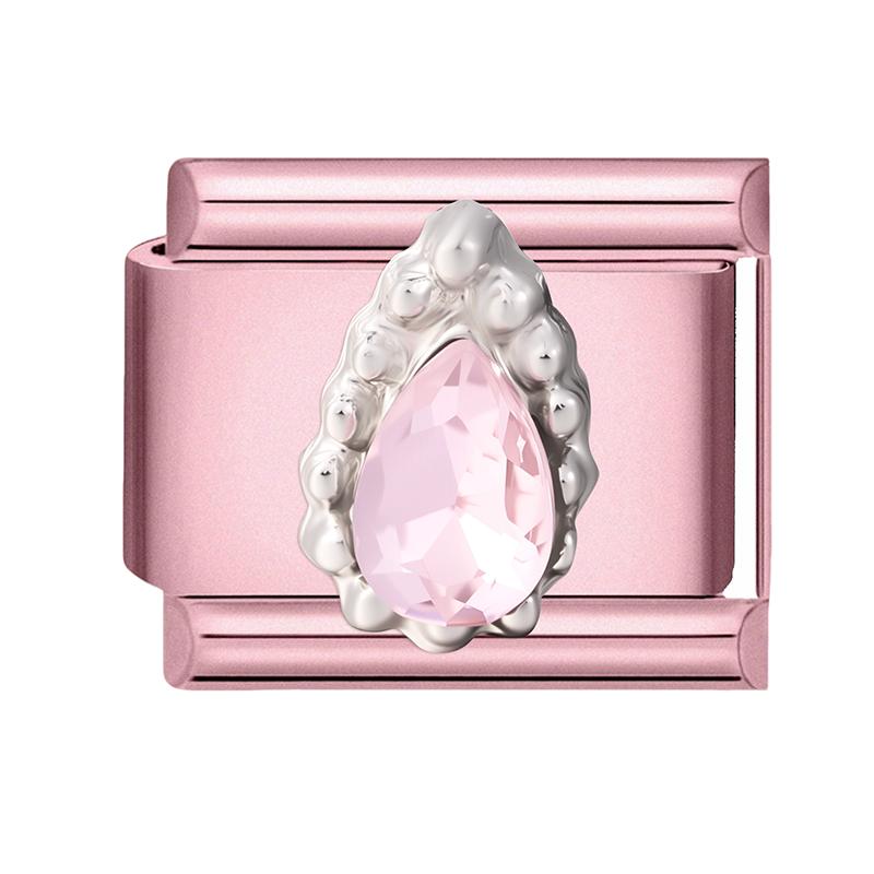 Fashion Zircon Pink Butterfly Star Bow Flower Rabbit Italian Charm Links Fit 9MM Stainless Steel Bracelet Women DIY Making Gift