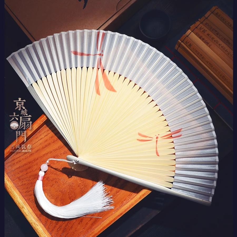 Elegant Chinese Bamboo Folding Fan 6 Inch Plain Blank Fan for Women Hanfu Qipao Vintage Handheld Fan Summer Cooling Oriental Fan