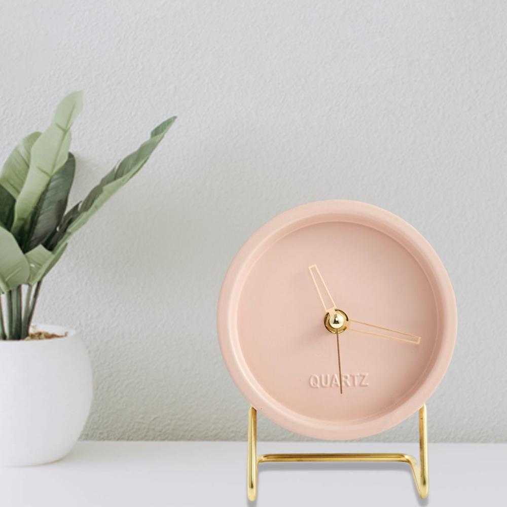 Desk Desktop Table Clock Nordic Ins Style Creative Office Home Decoration Bedside Living Room Adornment Student Metal Clocks