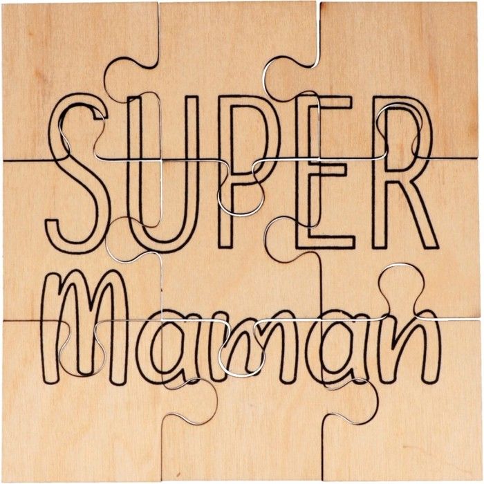 Puzzle en bois 9 pièces, Super Maman