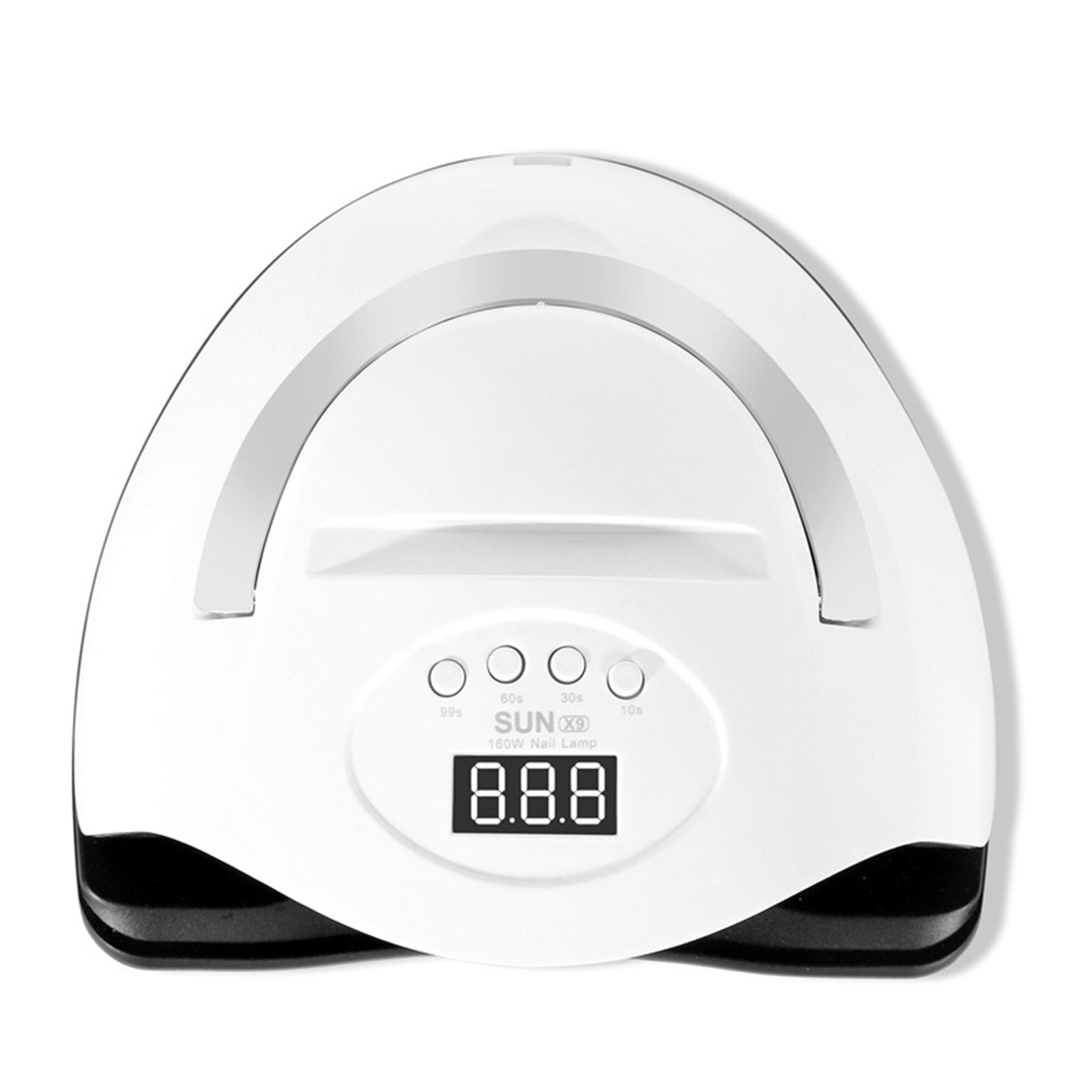 

Лампа для сушки гелевого лака для ногтей 160 Вт, 4 таймера с переносной ручкой, для сушки ногтей на ногах US Plug белый