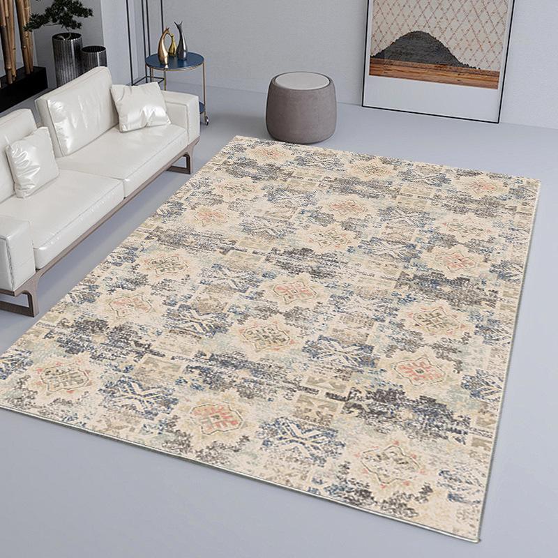 Vintage Living Room Carpet Bedroom Living Room Coffee Table Carpet Household Dirt Resistant and Non Slip Carpet