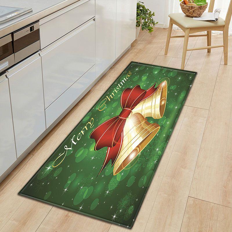 Door Floor Santa Mat Christmas Area Rug Holiday Kitchen Bedroom Mat Carpet Decor