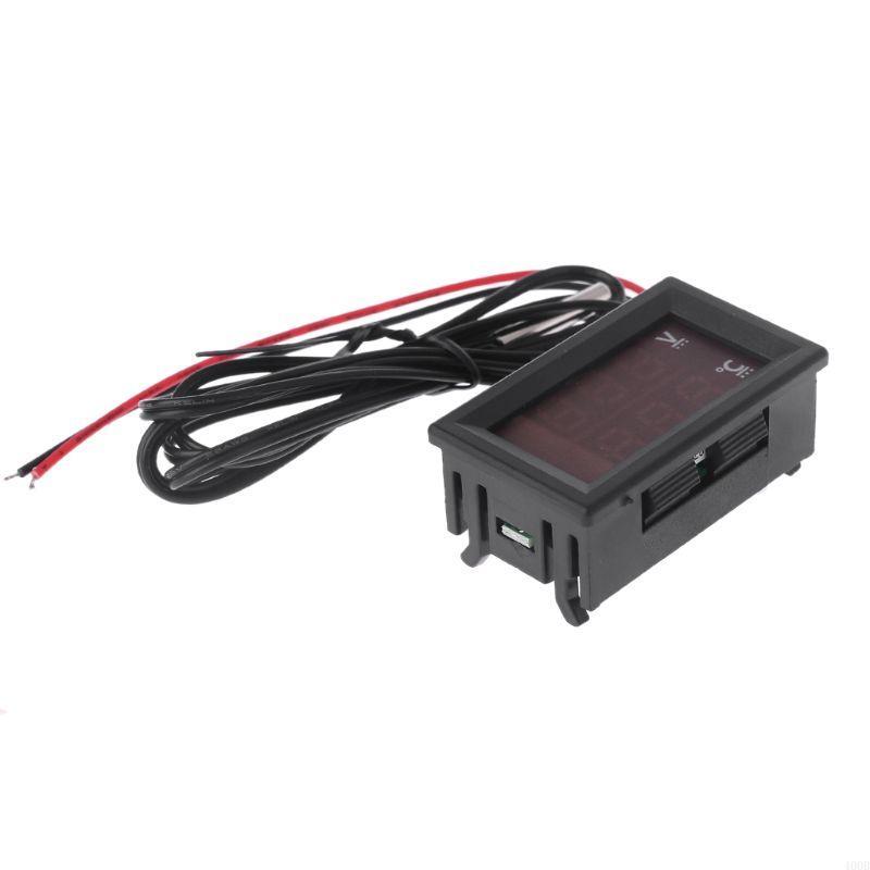 400B Voltmeter & Thermometer Display Panel 12v 24v Battery Temperature Meter Tester Gauge for Car